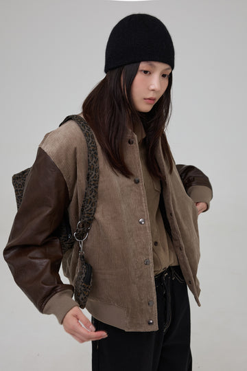 Amu corduroy color matching jacket